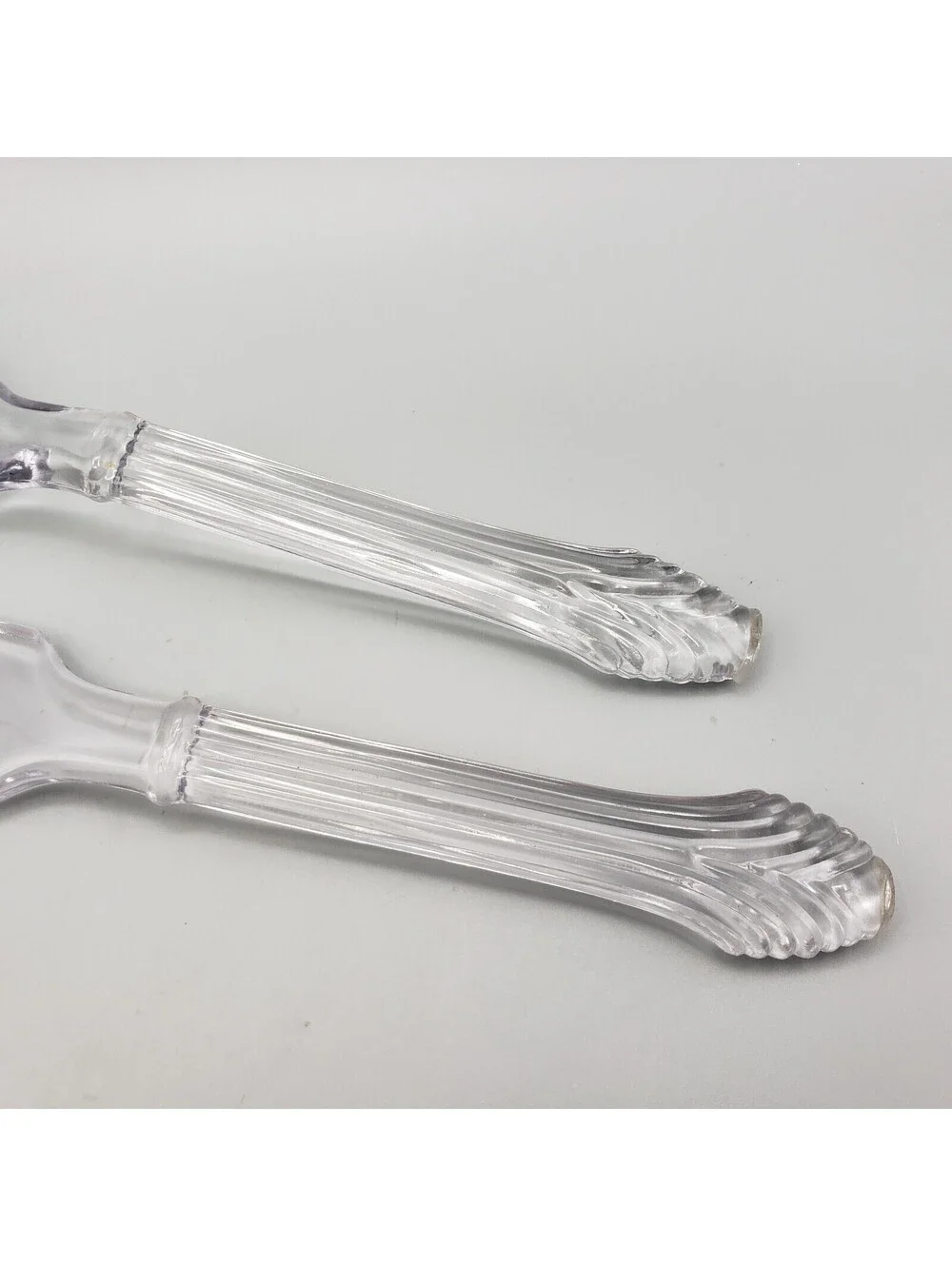Vintage Imperial Glass Salad Server Set Fork Spoon Depression Era 9.75